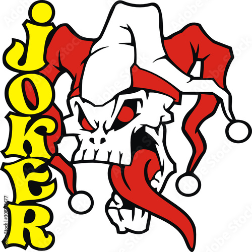 Head of Santa Joker Skulls