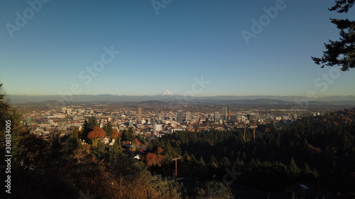 Portland, Oregon city skyline in autumn