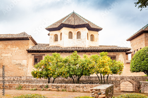 Orange trees in gardens at Alhambra Palace