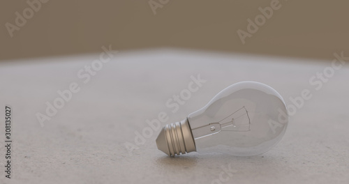 Light bulb on a rough surface photo