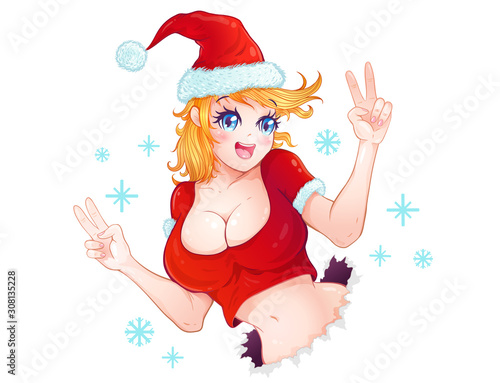 Vector santa girl for Christmas