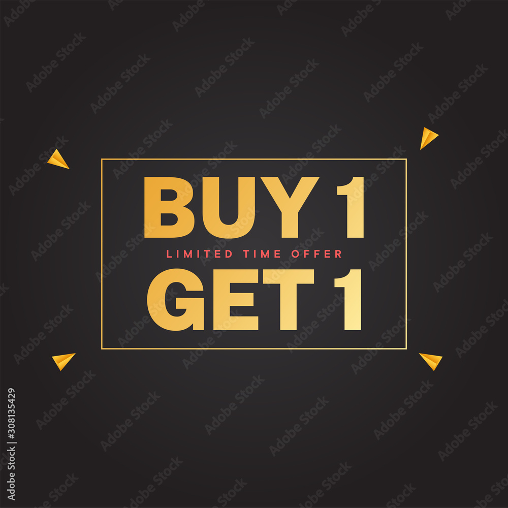 Buy 1 get 1 banner template, vector illustration Buy 1 get 1 banner template, vector illustration