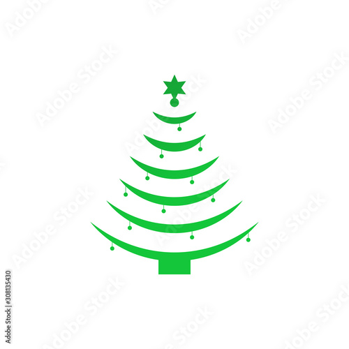 Christmas tree icon, vector illustration template