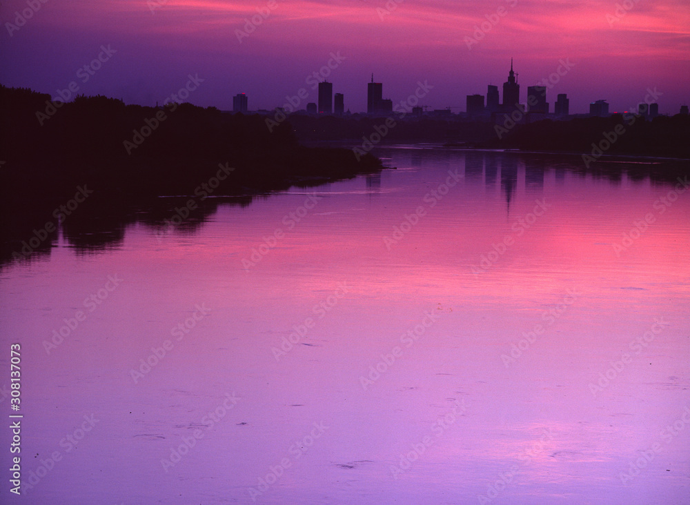 Fototapeta premium Warsaw and Wisla river, Poland