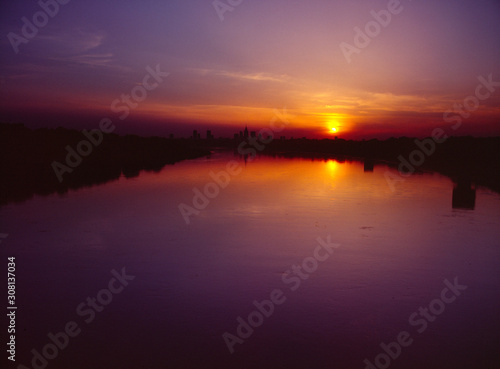 Warsaw and Wisla river, Poland