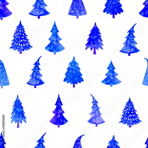 Vector seamless background with Christmas tree. Can be used for wallpaper, pattern fills, web page, surface textures, textile print, wrapping paper