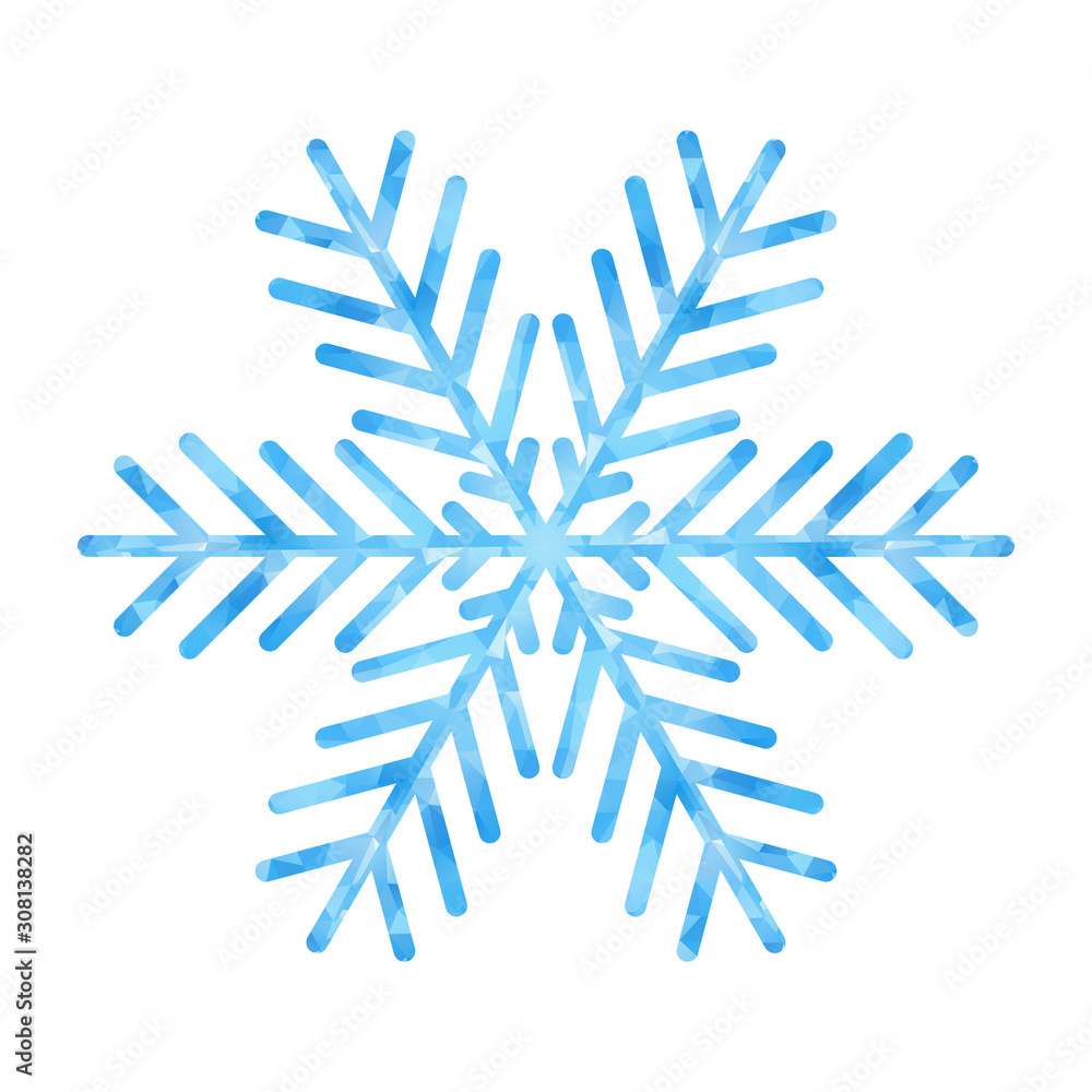 Abstract design template with polygonal snowflake for decoration design. Vector decorative background. Winter symbol. Low poly banner with snowflake on white background for decorative design. Abstract design template with polygonal snowflake for decoration design. Vector decorative background. Winter symbol. Low poly banner with snowflake on white background for decorative design.