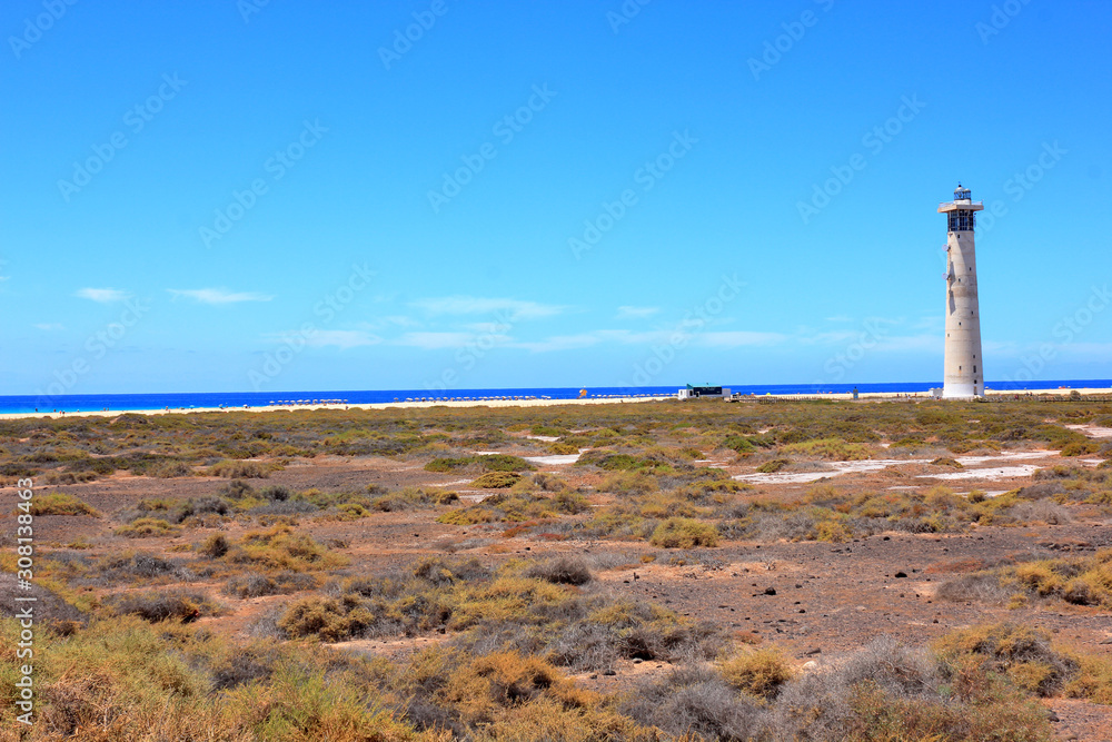Fototapeta premium Morro Jable Lighthousem Fuerteventura, Canary Islands