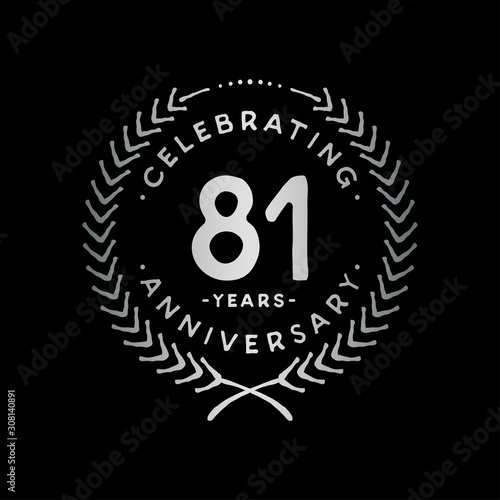 81 years design template. 81st vector and illustration.