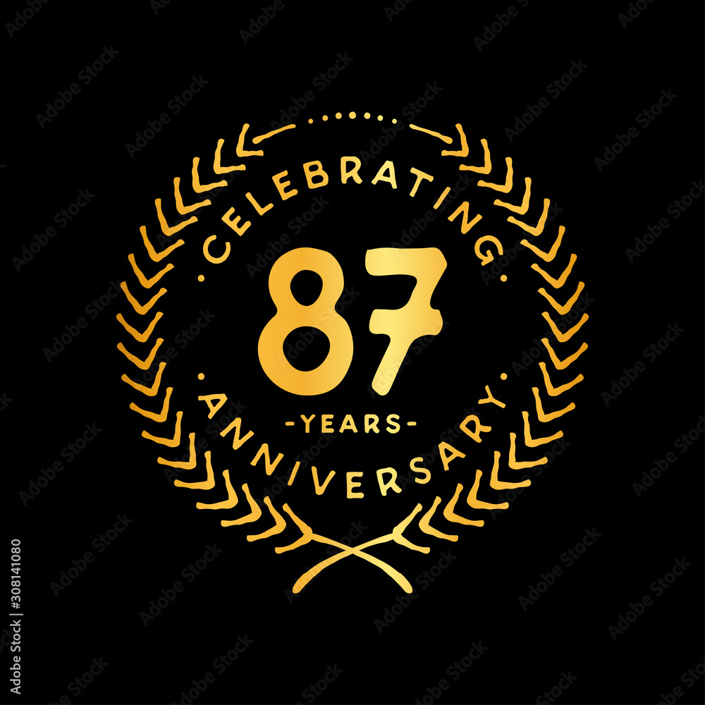 87 years design template. 87th vector and illustration. 87 years design template. 87th vector and illustration.