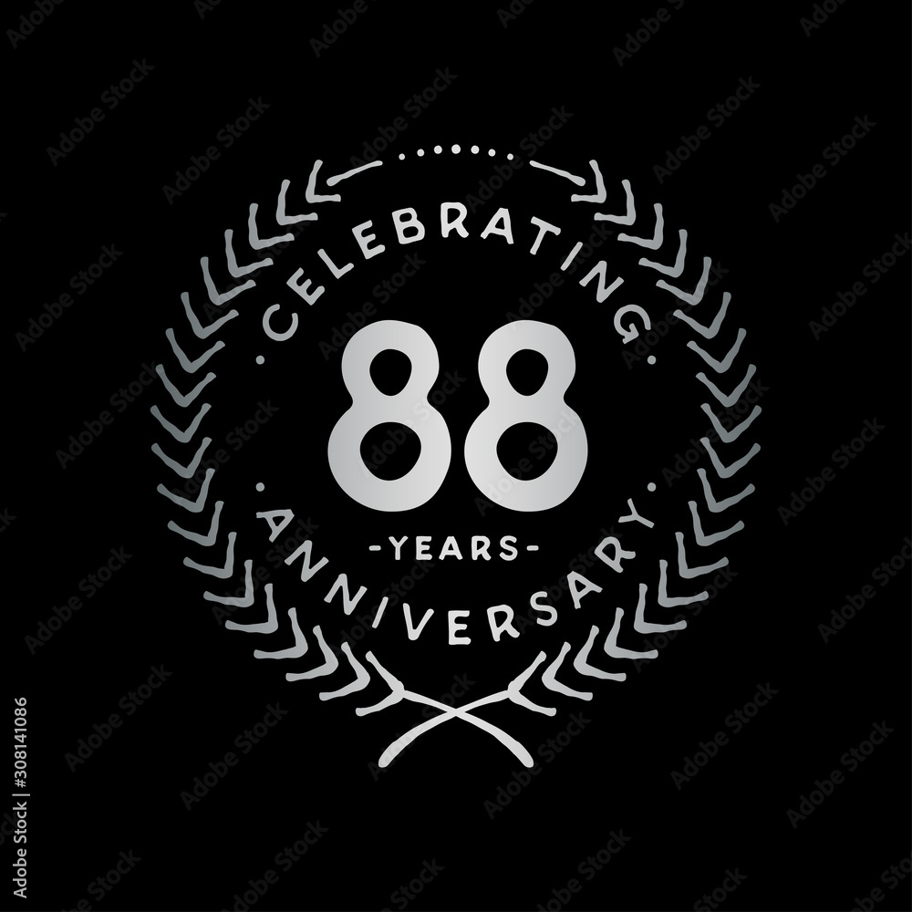 Fototapeta premium 88 years design template. 88th vector and illustration.