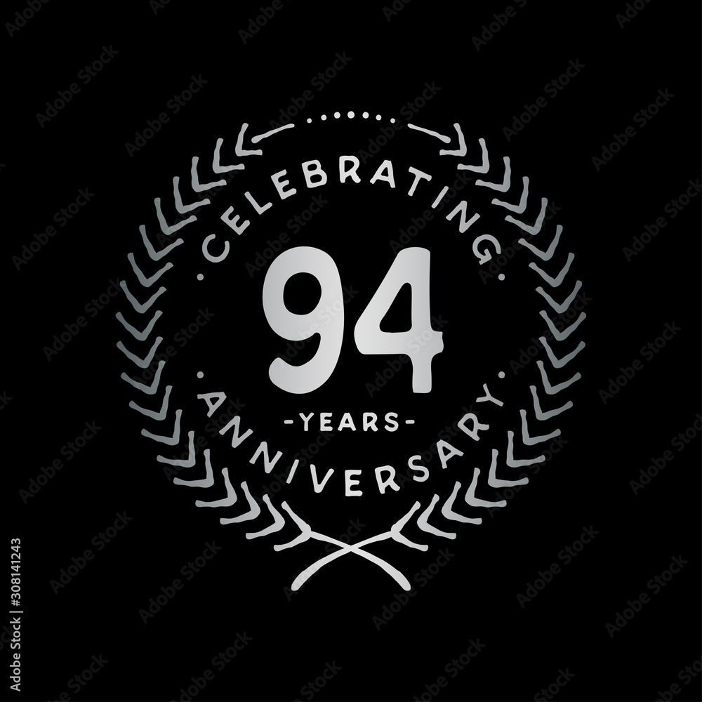 94 years design template. 94th vector and illustration. 94 years design template. 94th vector and illustration.
