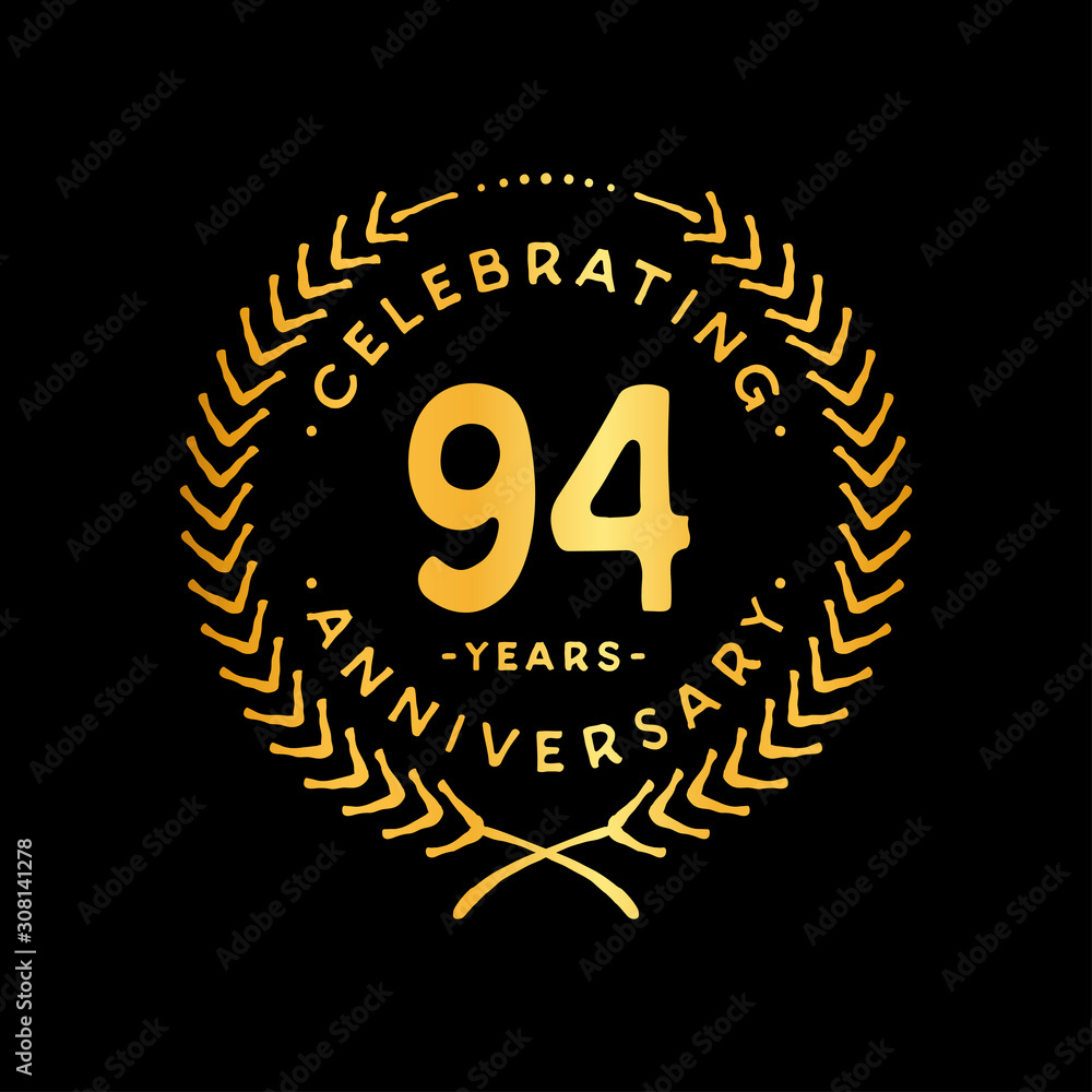 94 years design template. 94th vector and illustration. 94 years design template. 94th vector and illustration.