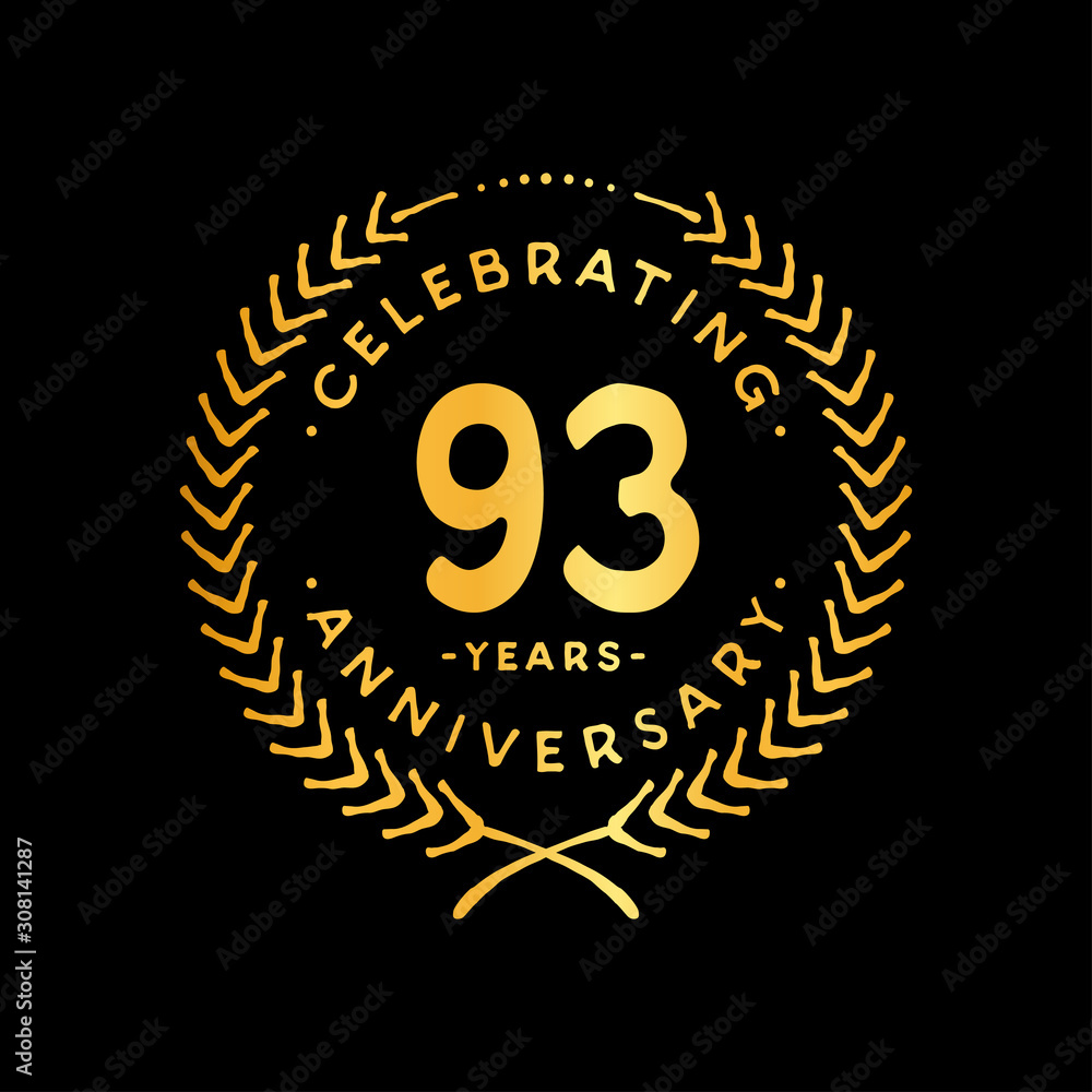 93 years design template. 93rd vector and illustration. 93 years design template. 93rd vector and illustration.
