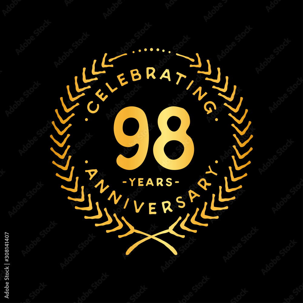 98 years design template. 98th vector and illustration. 98 years design template. 98th vector and illustration.