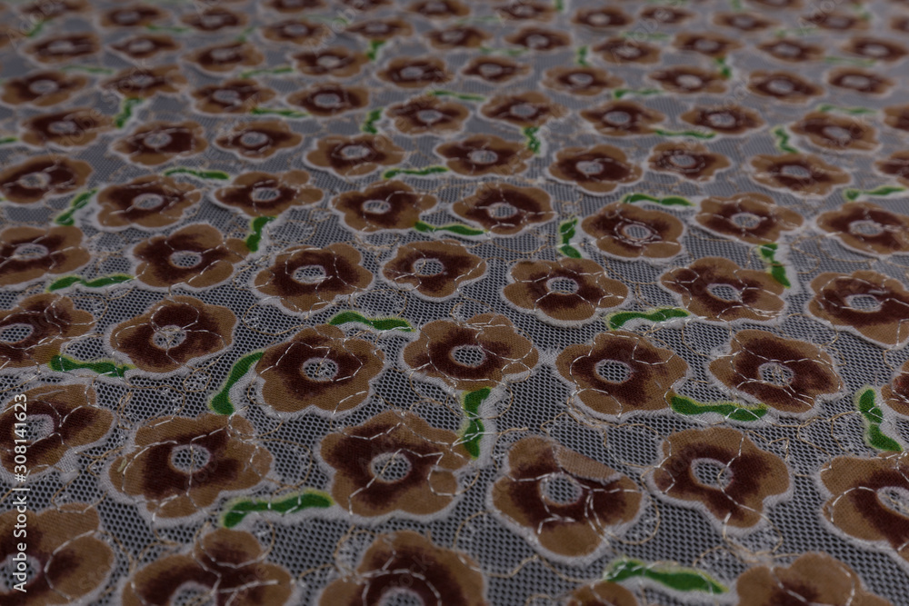 Elegant seamless fabric with floral pattern background