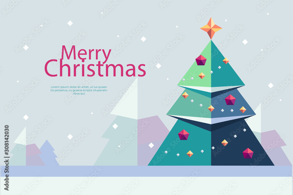 Christmas background in polygonal style.Vector