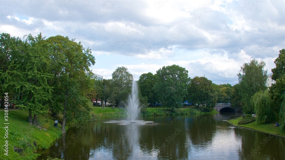 Vermanes garden park in summer in Riga, Latvia