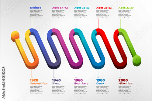Business infographic timeline flat design.Vector