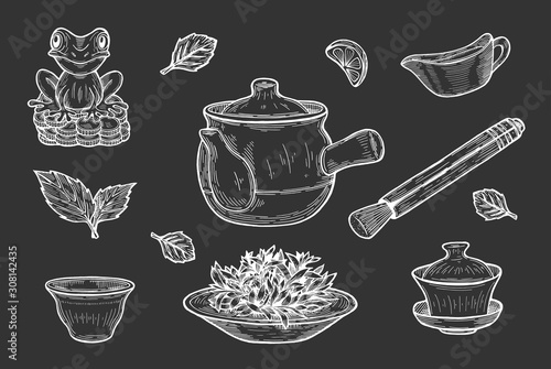 Chinese tea ceremony set.