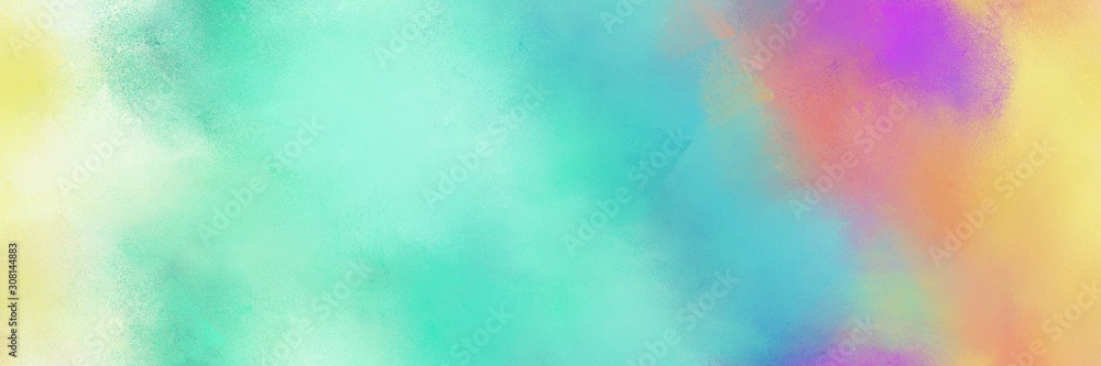 diffuse painted banner texture background with sky blue, aqua marine and wheat color. can be used as texture, background element or wallpaper