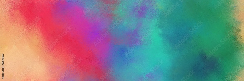 broadly painted banner texture background with blue chill, light coral and antique fuchsia color. can be used as wallpaper, poster or canvas art