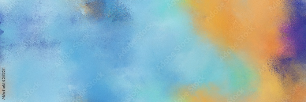 abstract diffuse painted banner background with sky blue, peru and burly wood color. can be used as texture, background element or wallpaper