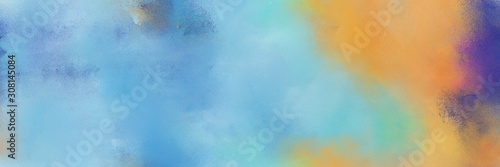 abstract diffuse painted banner background with sky blue  peru and burly wood color. can be used as texture  background element or wallpaper