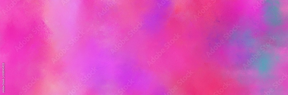 abstract diffuse painted banner background with neon fuchsia, medium purple and cadet blue color. can be used as texture, background element or wallpaper