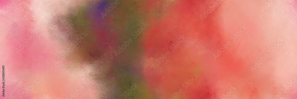 indian red, light coral and old mauve color painted banner background. broadly painted backdrop can be used as texture, background element or wallpaper