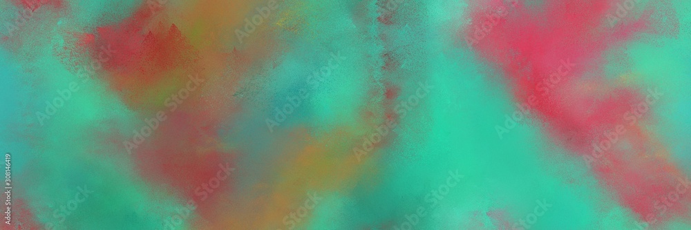 abstract blue chill, indian red and pastel brown colored diffuse painted banner background. can be used as wallpaper, poster or canvas art