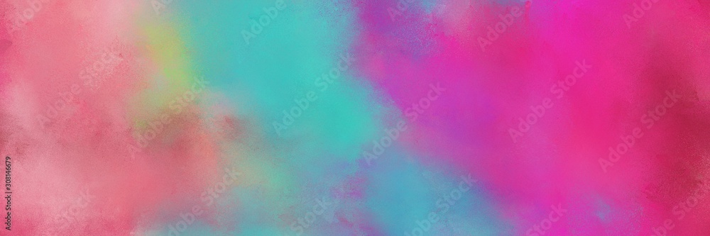 broadly painted banner texture background with mulberry , medium turquoise and dark gray color. can be used as wallpaper, poster or canvas art