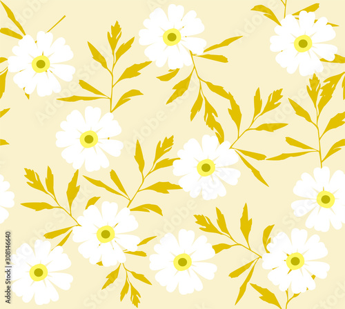 Vector Floral Seamless Background.