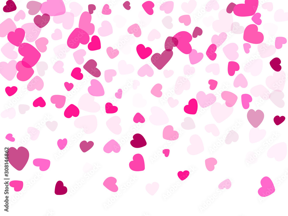 Hearts confetti flying vector background graphic design. Hearts confetti flying vector background graphic design.