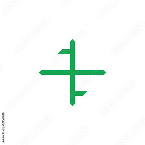 plus medical simple line geometric logo vector