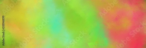 yellow green  indian red and sandy brown color painted banner background. diffuse painting can be used as texture  background element or wallpaper