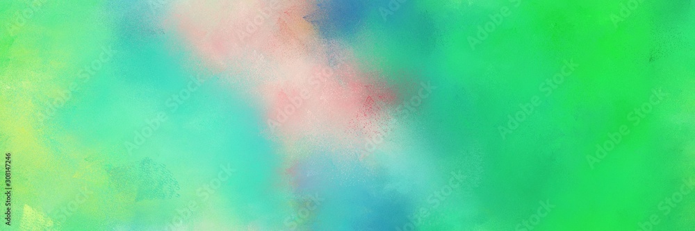 abstract diffuse painted banner background with medium sea green, pastel gray and light green color. can be used as texture, background element or wallpaper