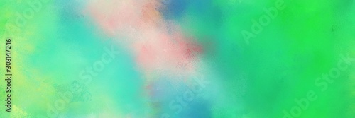 abstract diffuse painted banner background with medium sea green, pastel gray and light green color. can be used as texture, background element or wallpaper