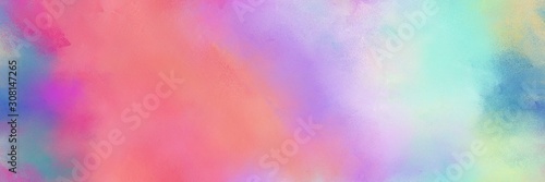 abstract pale violet red, powder blue and steel blue colored diffuse painted banner background. can be used as wallpaper, poster or canvas art