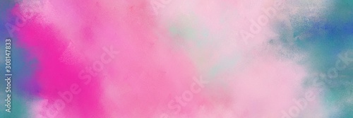 pastel magenta  steel blue and mulberry  color painted banner background. broadly painted backdrop can be used as texture  background element or wallpaper