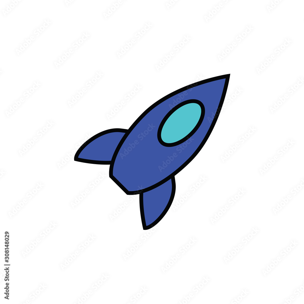 Fototapeta premium rocket icon line design