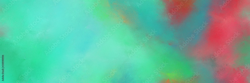 broadly painted banner texture background with medium aqua marine, indian red and pastel brown color. can be used as texture, background element or wallpaper