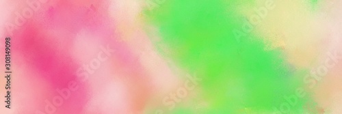 abstract tan, pastel green and baby pink colored diffuse painted banner background. can be used as wallpaper, poster or canvas art