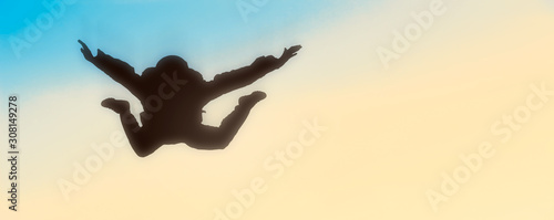 Slika na platnu parachutist at sunset