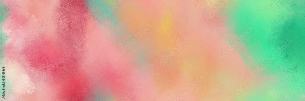 abstract diffuse painted banner background with tan, dark salmon and medium aqua marine color. can be used as wallpaper, poster or canvas art