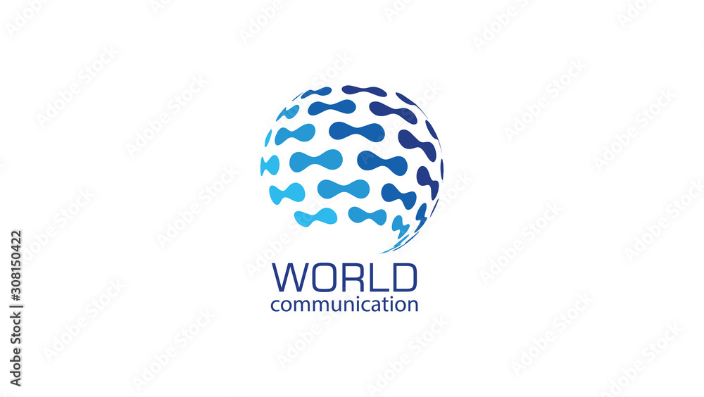 world communication logo design template vector world communication logo design template vector