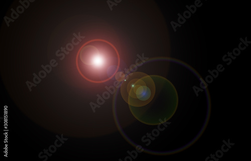 Overlay, flare light transition, effects sunlight, lens flare, light leaks. High-quality stock images of warm sun rays light effects, overlays or golden flare isolated on black background for design