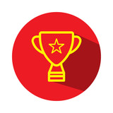 Trophy flat icon. Design template vector