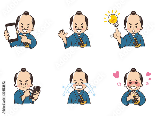 ちょんまげのお侍さんセット