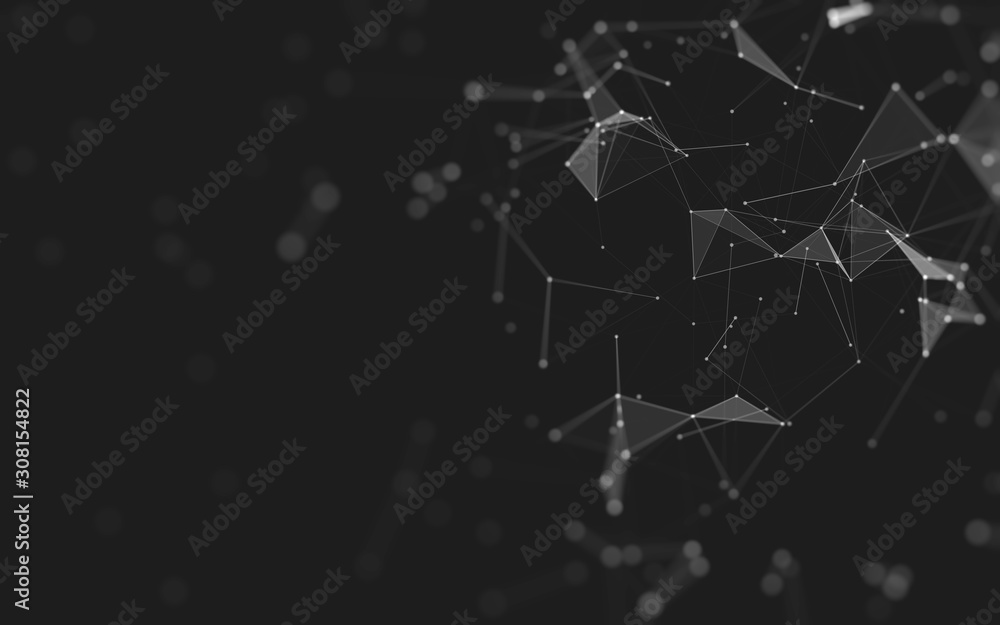 Abstract background. Molecules technology with polygonal shapes, connecting dots and lines. Connection structure. Big data visualization. Abstract background. Molecules technology with polygonal shapes, connecting dots and lines. Connection structure. Big data visualization.